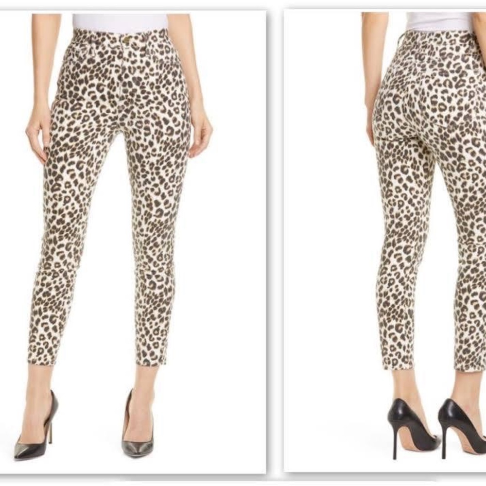 FRAME denim | Ali High Rise Cigarette | 26 | Animal Leopard Print | Beige Multi